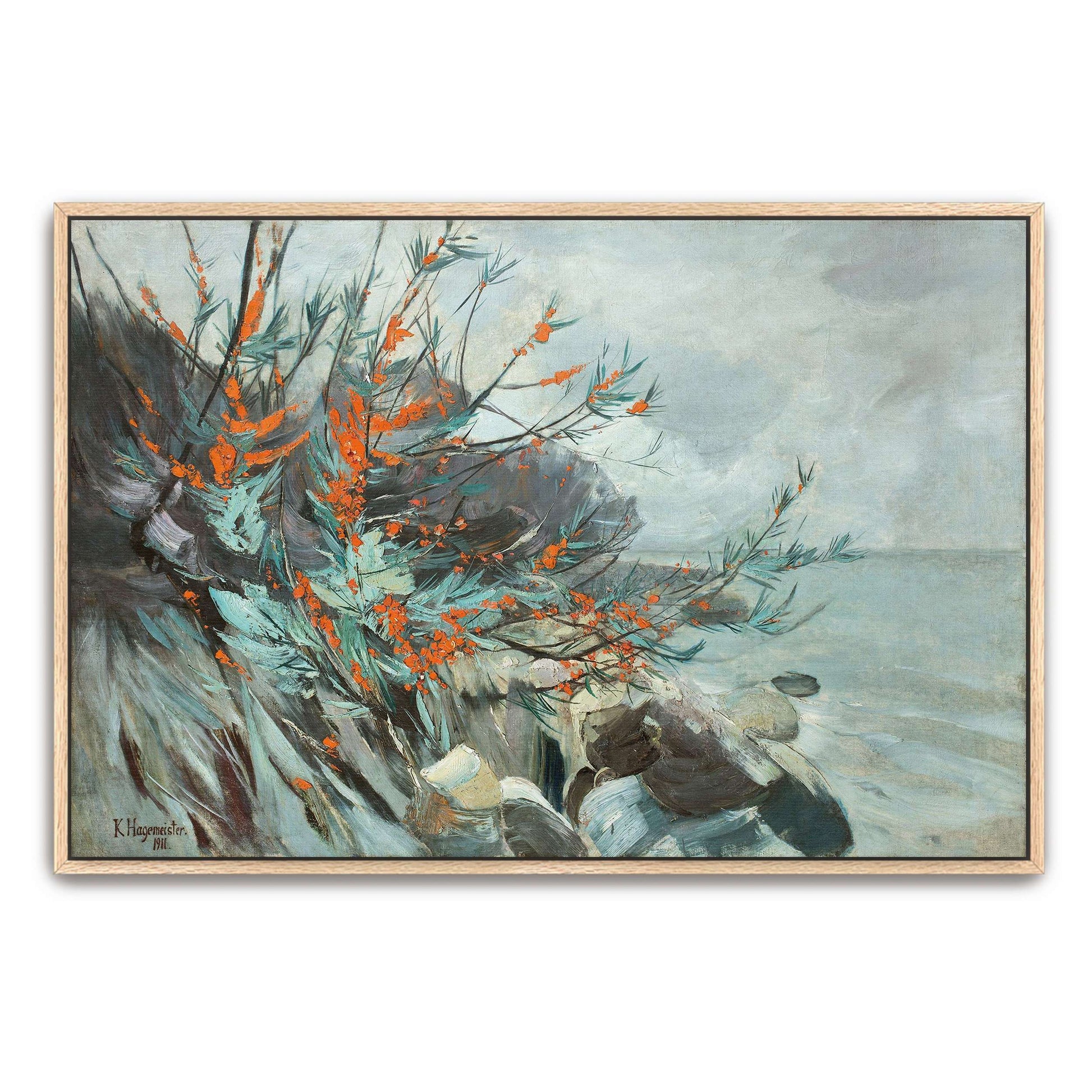 Seacoast with orange berries by Karl Hagemeister