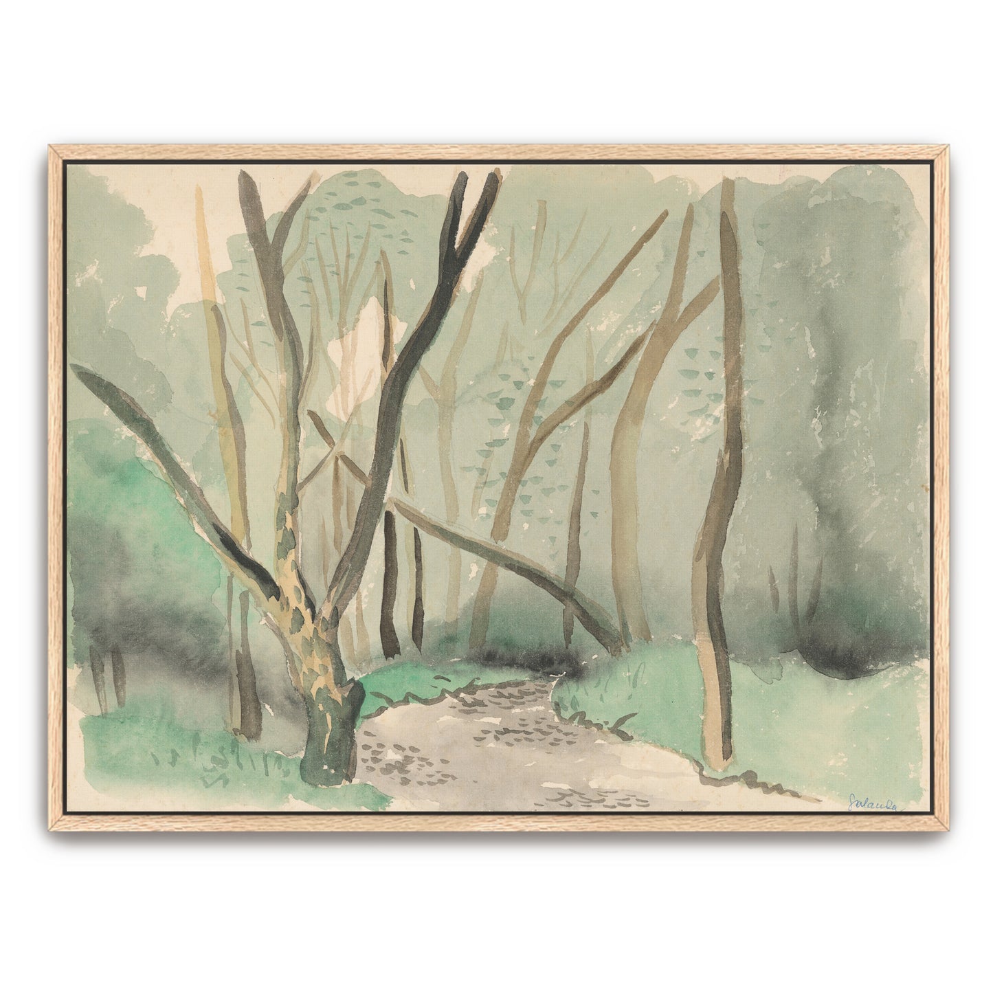 Forest Path, Light And Shadow, Watercolor Landscape By Mikuláš Galanda