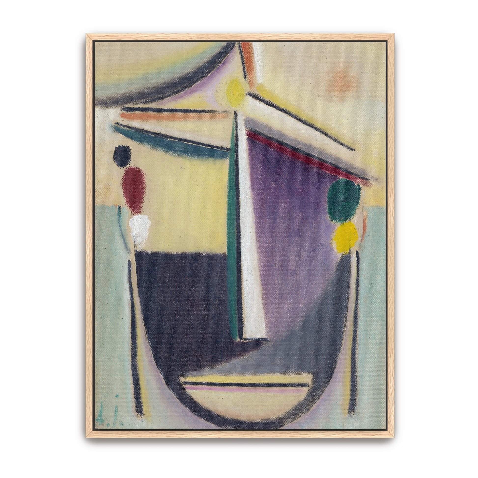 Abstract Head, Black-Yellow-Purple, Geometric Shapes By Alexej Von Jawlensky