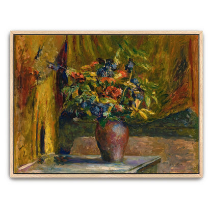 Impressionistic Bouquet In Vase, Golden Light, Interior Setting By Édouard Vuillard