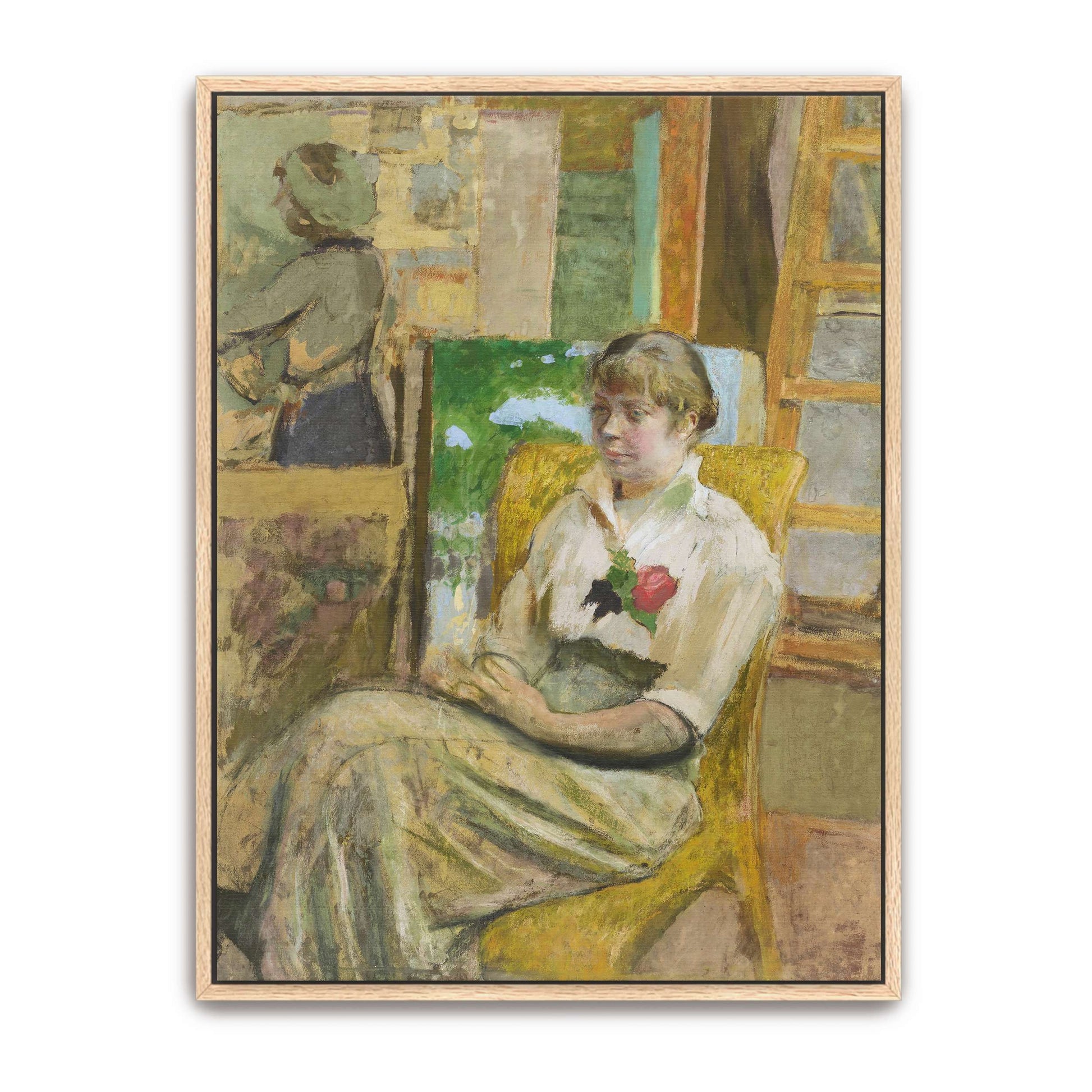 Woman in a chair with a rose by Édouard Vuillard