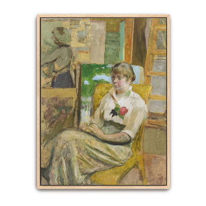 Woman in a chair with a rose by Édouard Vuillard