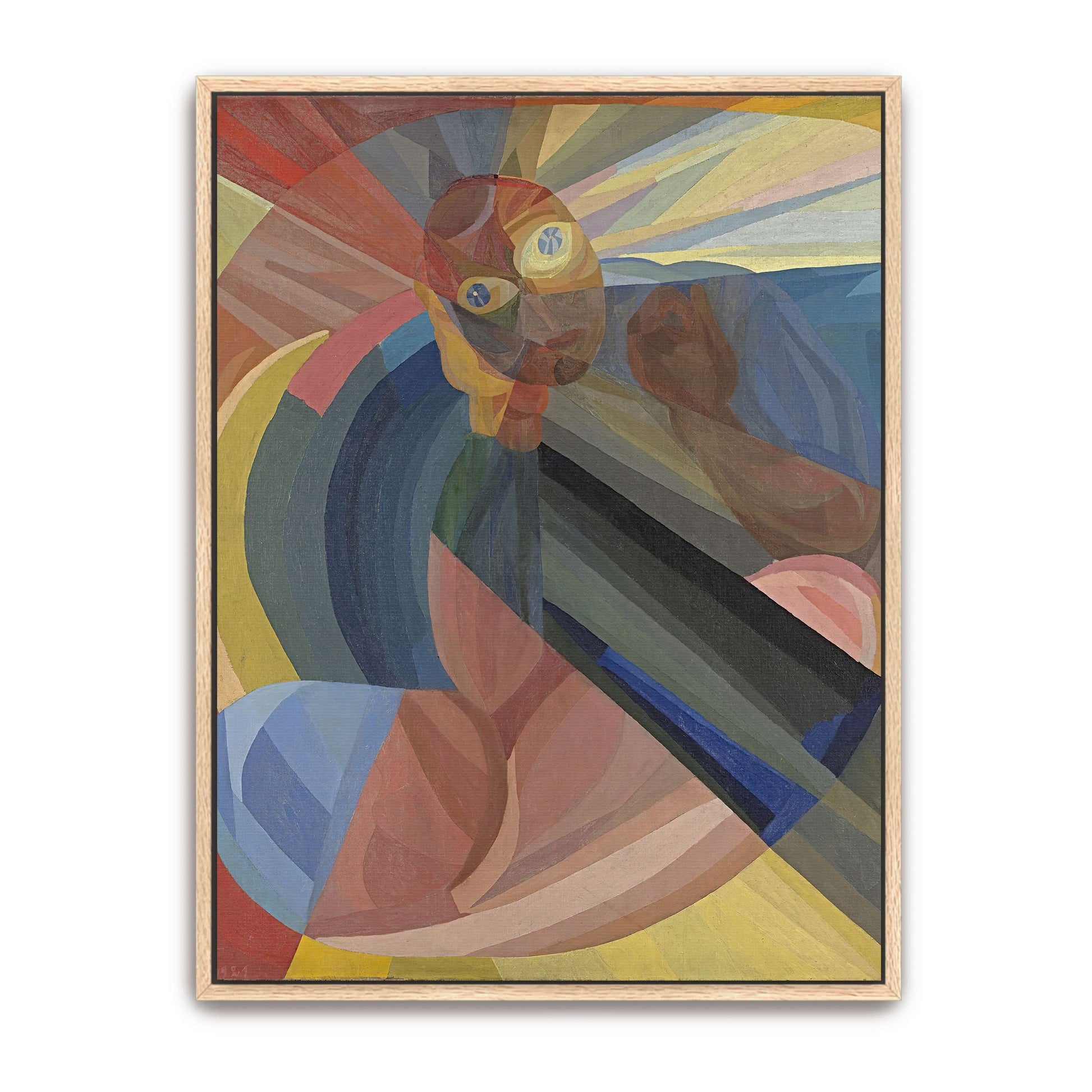 Abstract portrait with geometric shapes by Otto Freundlich