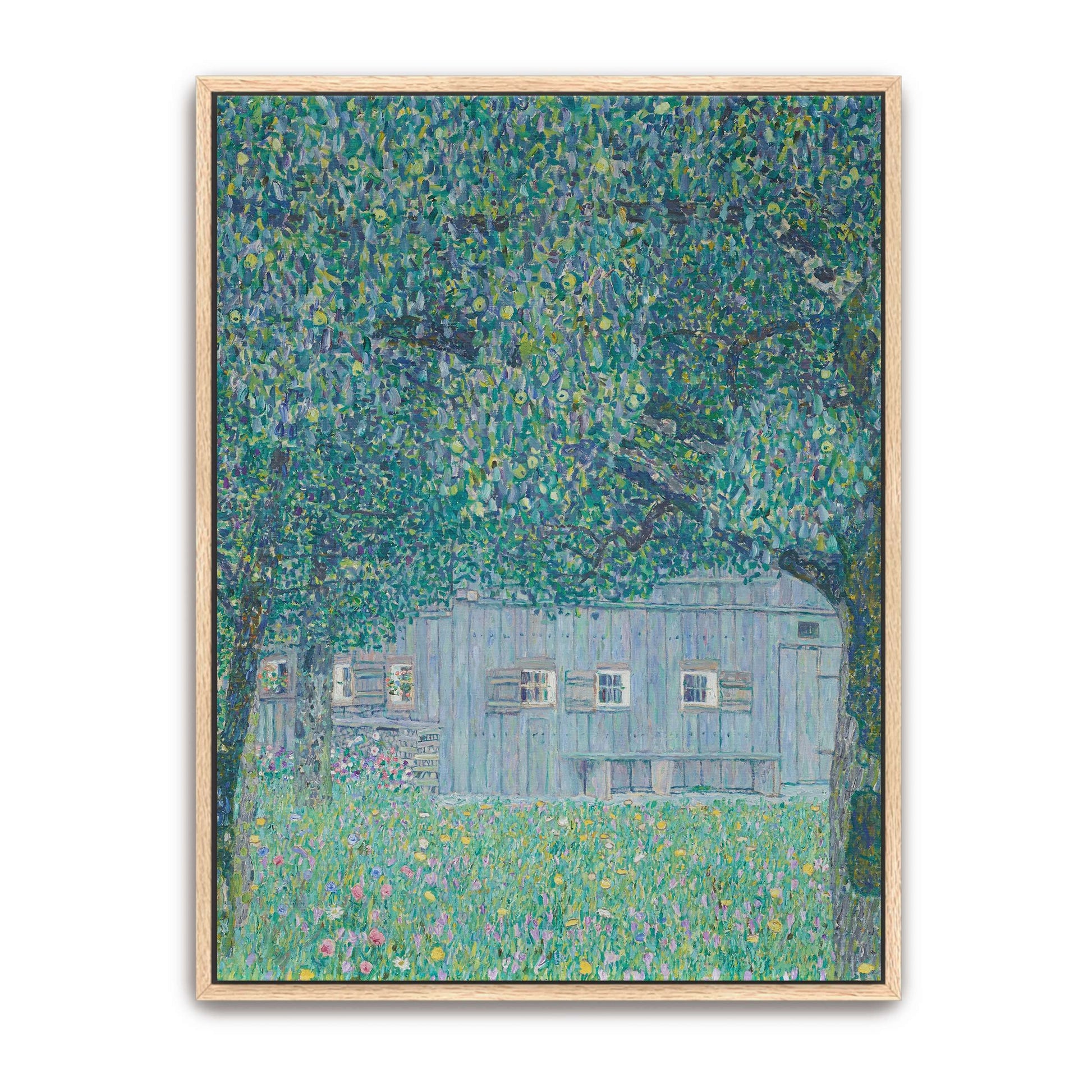A house under a tree with flowers by Gustav Klimt
