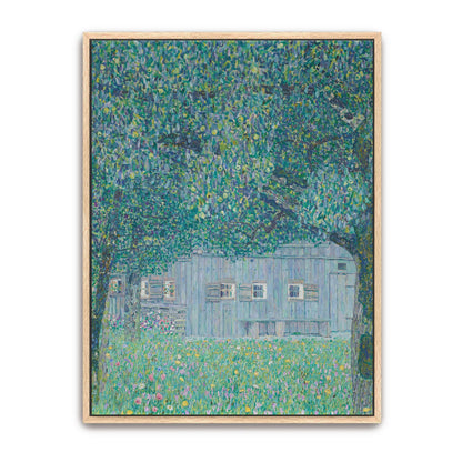 A house under a tree with flowers by Gustav Klimt