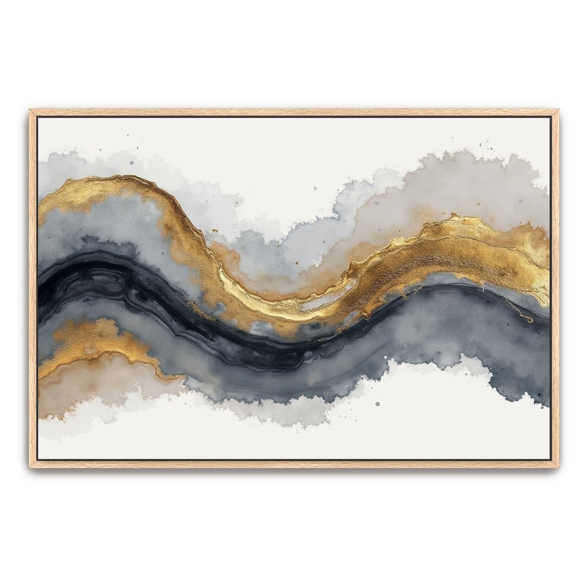 Abstract Watercolor With Golden Accents By Yara Rabibzad