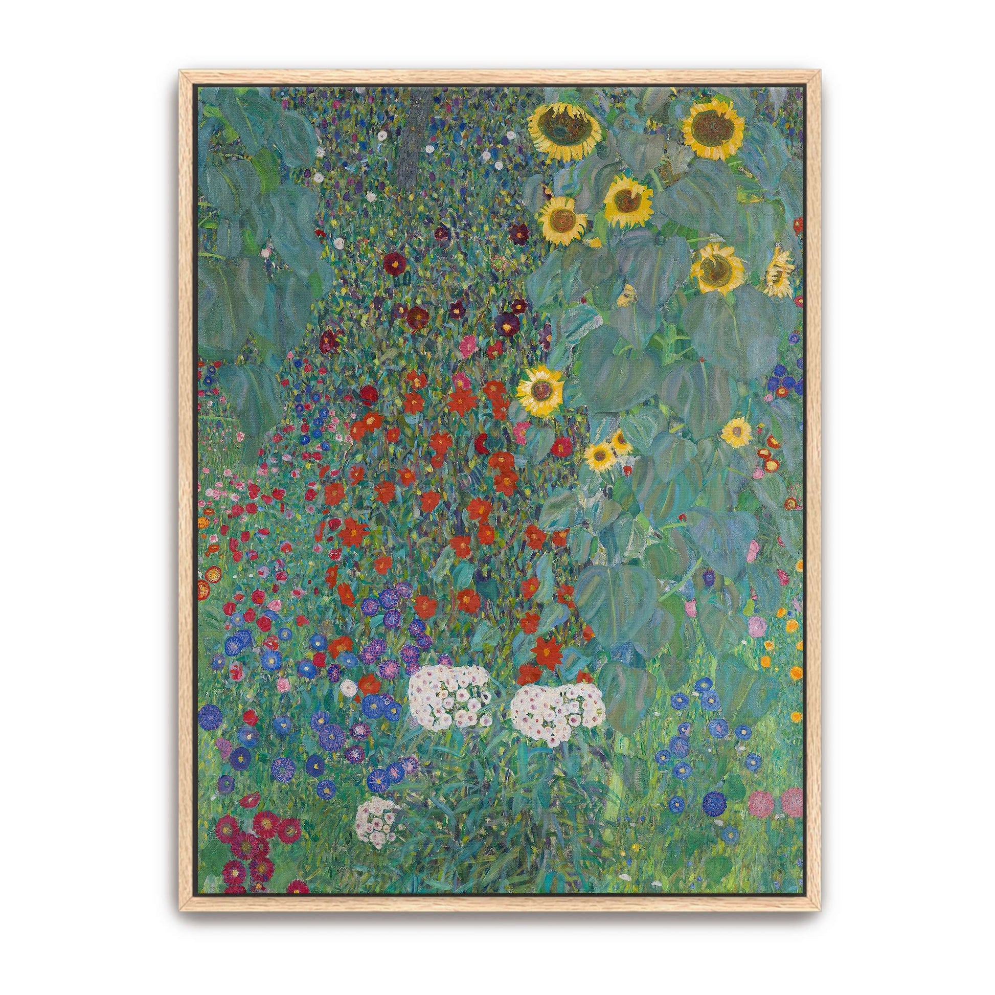 Sunflowers and wildflowers in a garden by Gustav Klimt