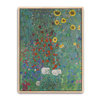 Sunflowers and wildflowers in a garden by Gustav Klimt