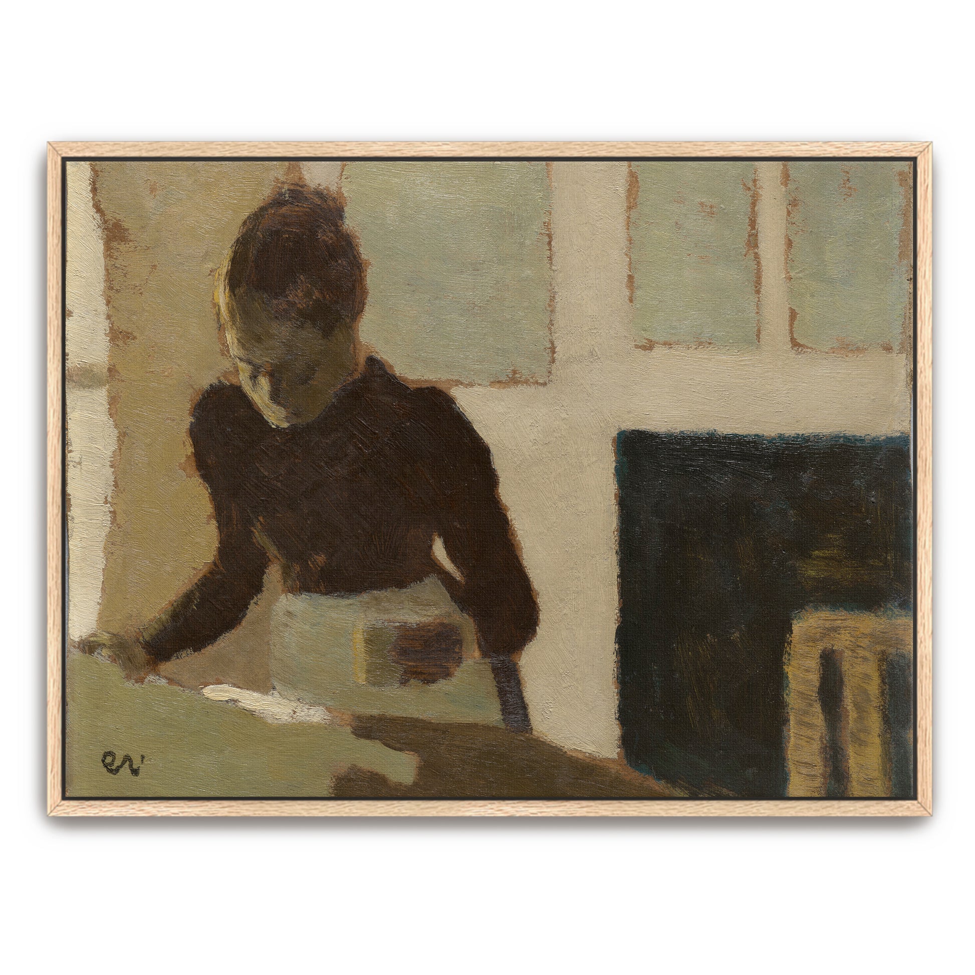 Woman In Brown Dress Interior Scene By Édouard Vuillard