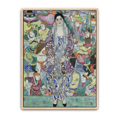 Woman In A Floral Robe With Surrounding Figures By Gustav Klimt