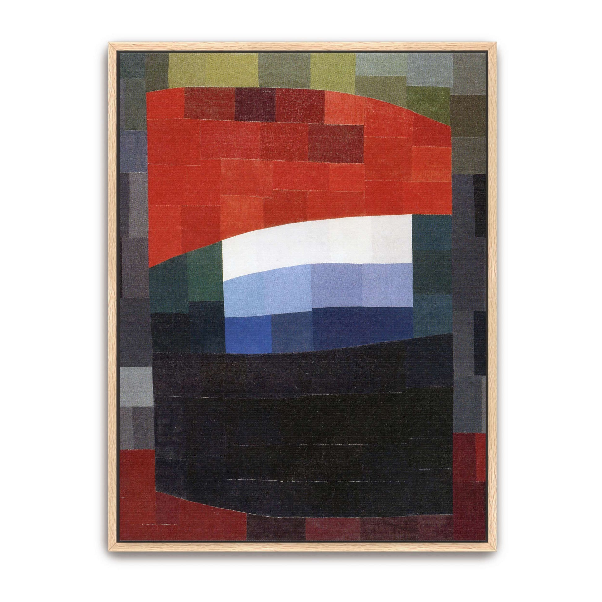 Abstract geometric art with red, white, and blue by Otto Freundlich