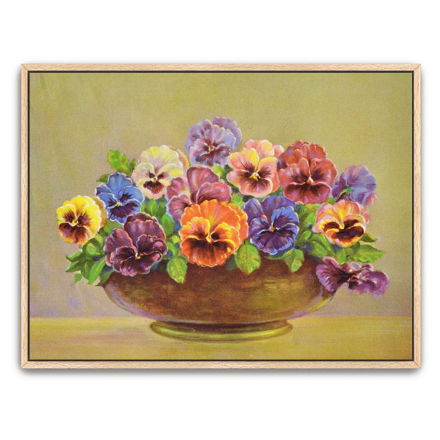 Pansy flowers in a bowl by Lafayette F. Cargill