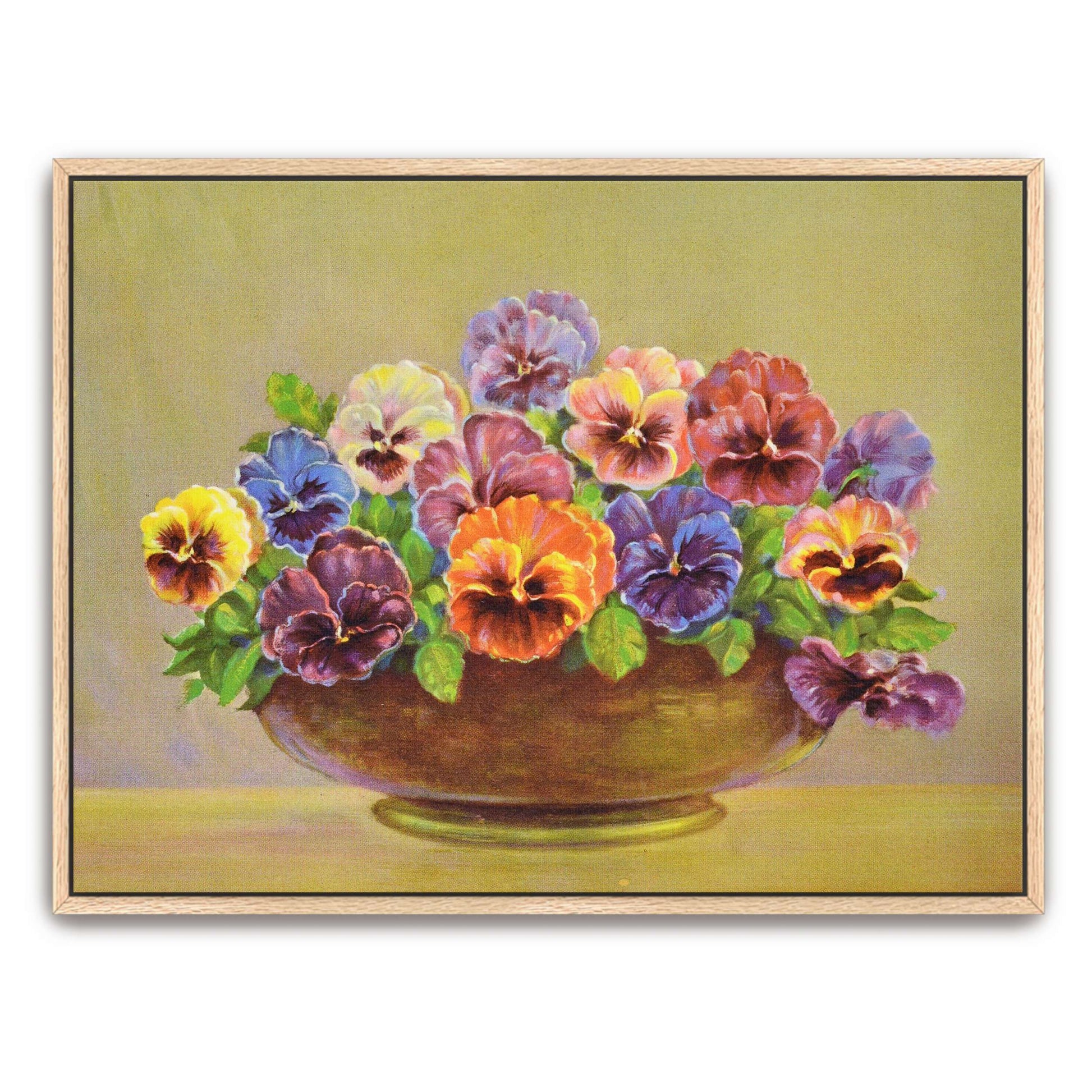 Pansy flowers in a bowl by Lafayette F. Cargill
