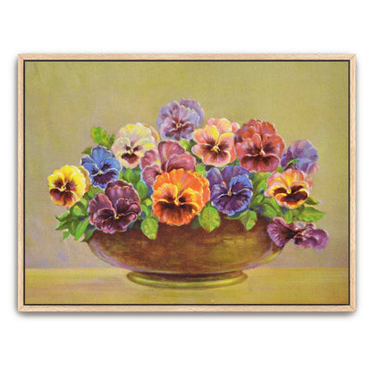 Pansy flowers in a bowl by Lafayette F. Cargill