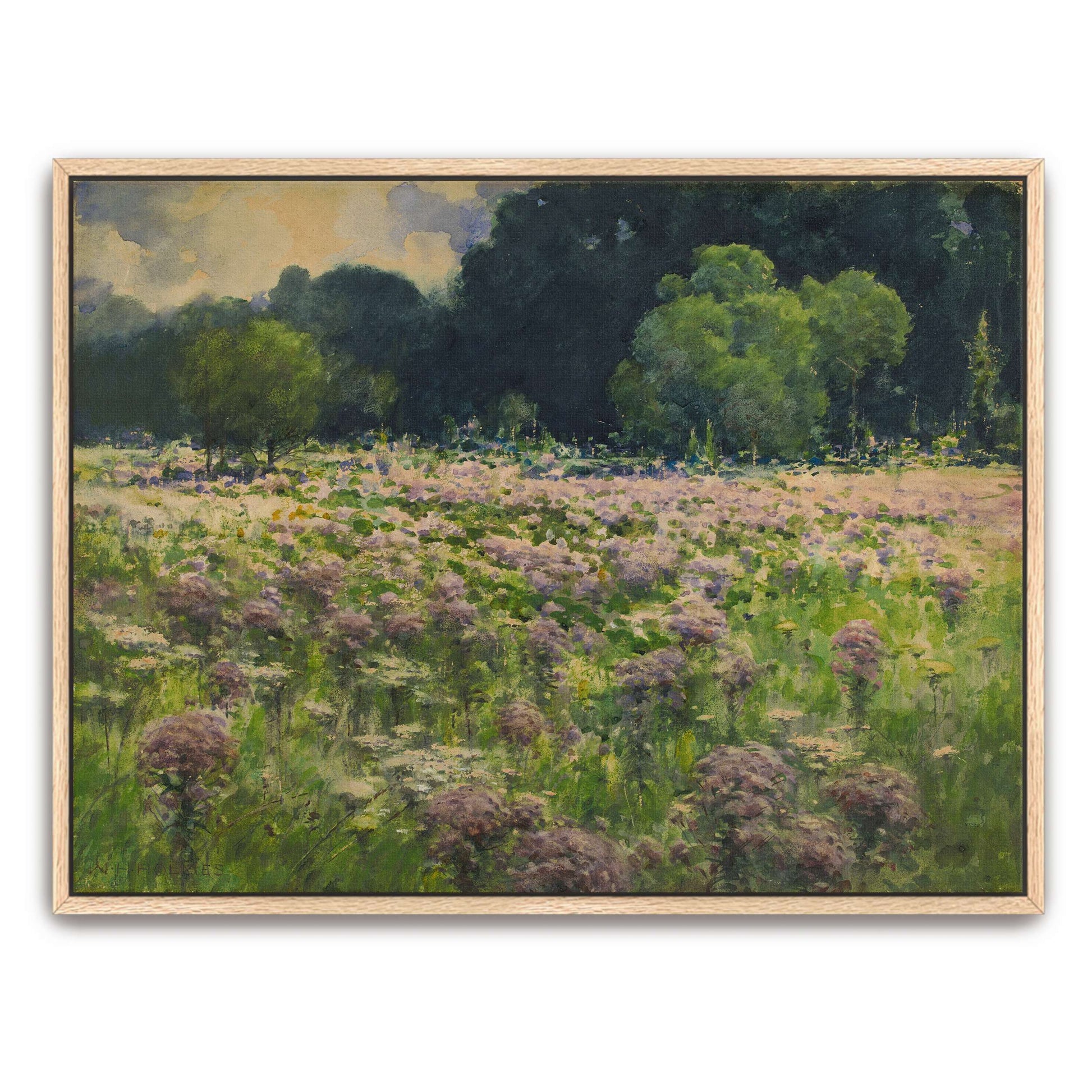 Field of wildflowers with trees by William Henry Holmes