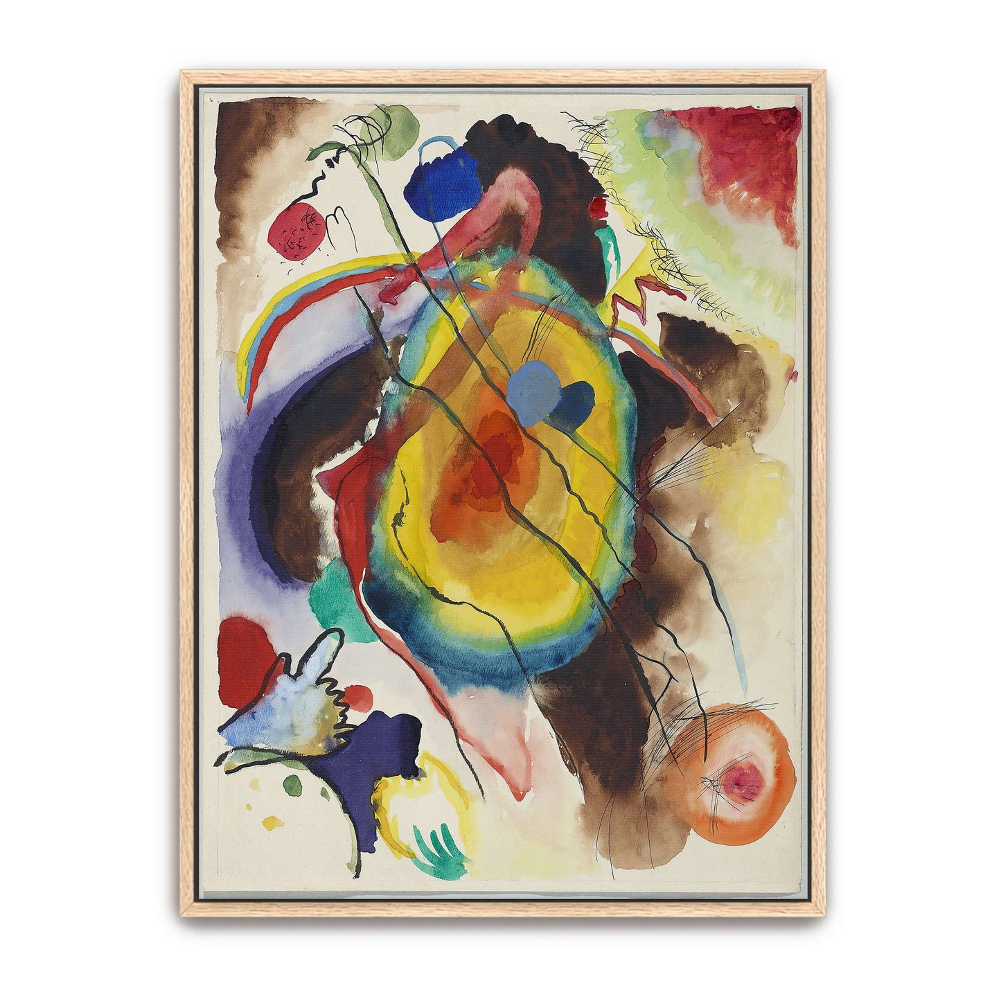 Abstract watercolor painting with circles by Wassily Kandinsky