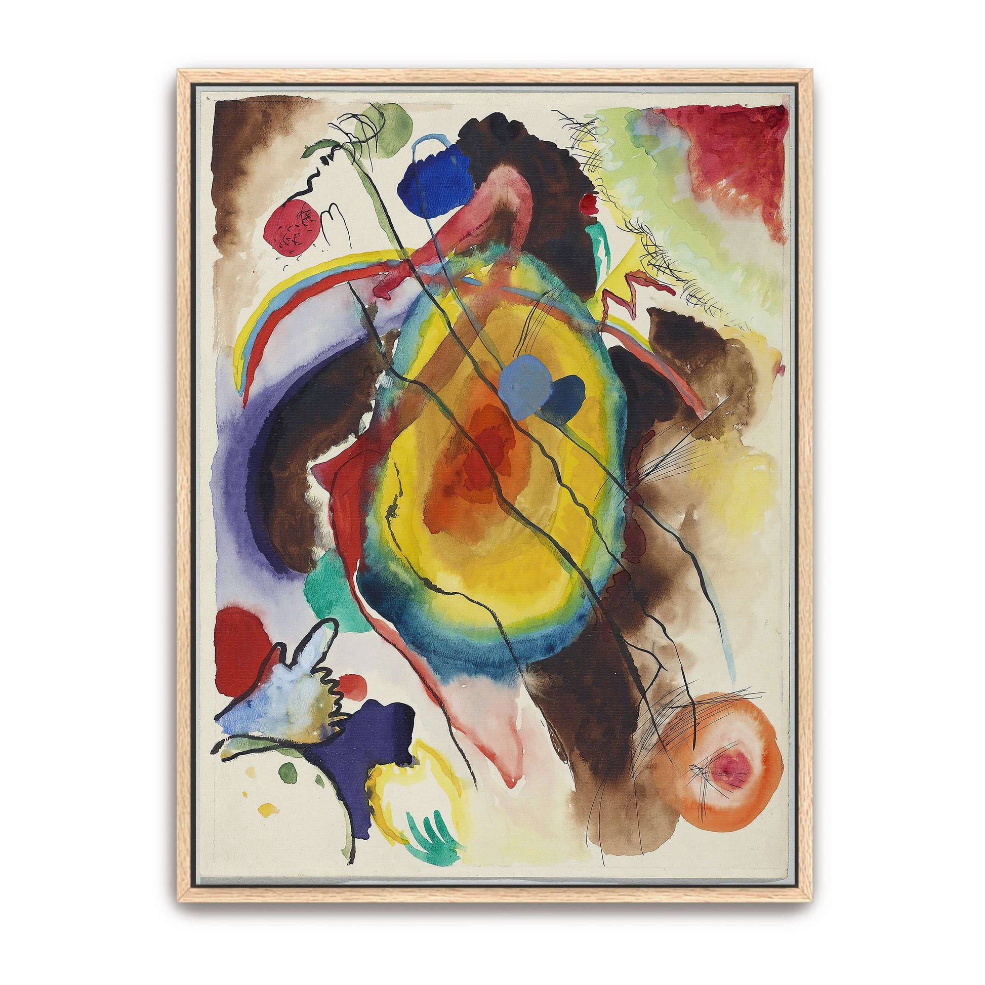 Abstract watercolor painting with circles by Wassily Kandinsky