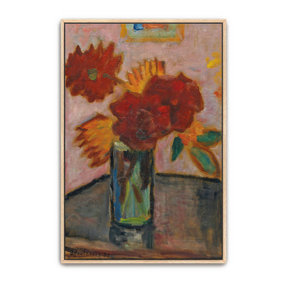 Red And Yellow Flowers In Vase By Alexej Von Jawlensky