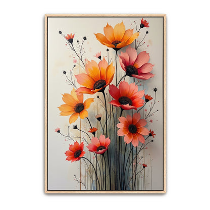 Orange And Pink Flower Bouquet Watercolor Painting By Yara Rabibzad