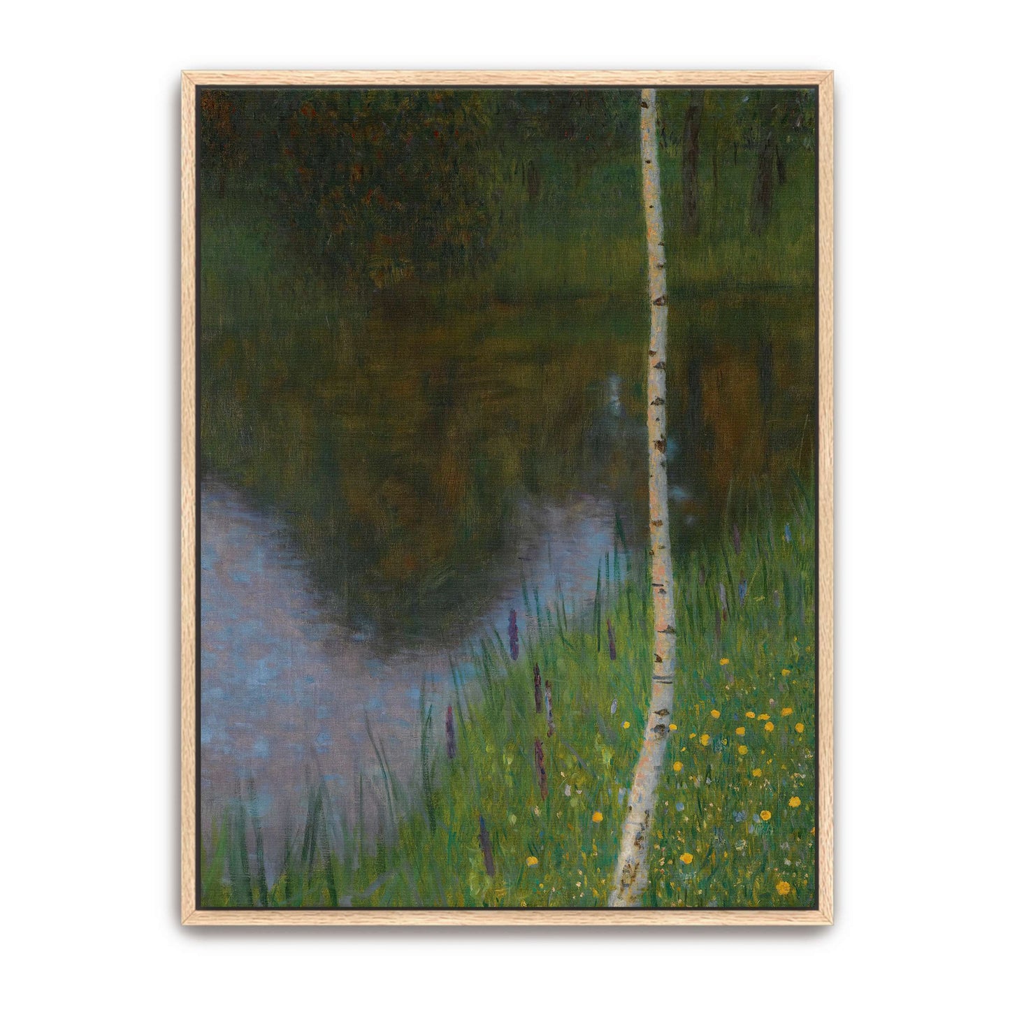 Lakeshore with Birches and Flowers by Gustav Klimt