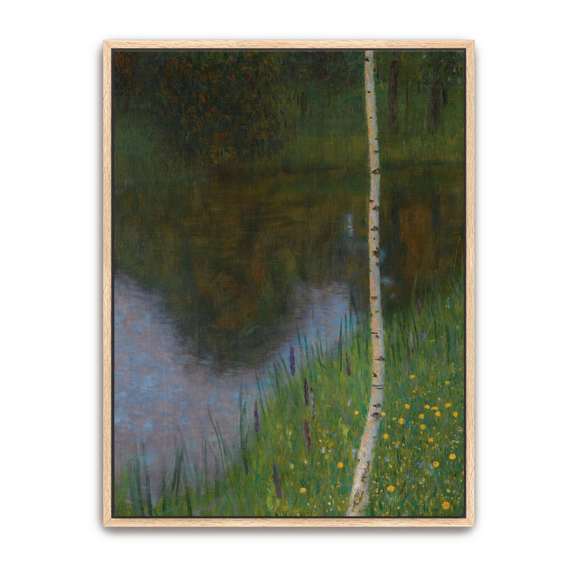 Lakeshore with Birches and Flowers by Gustav Klimt