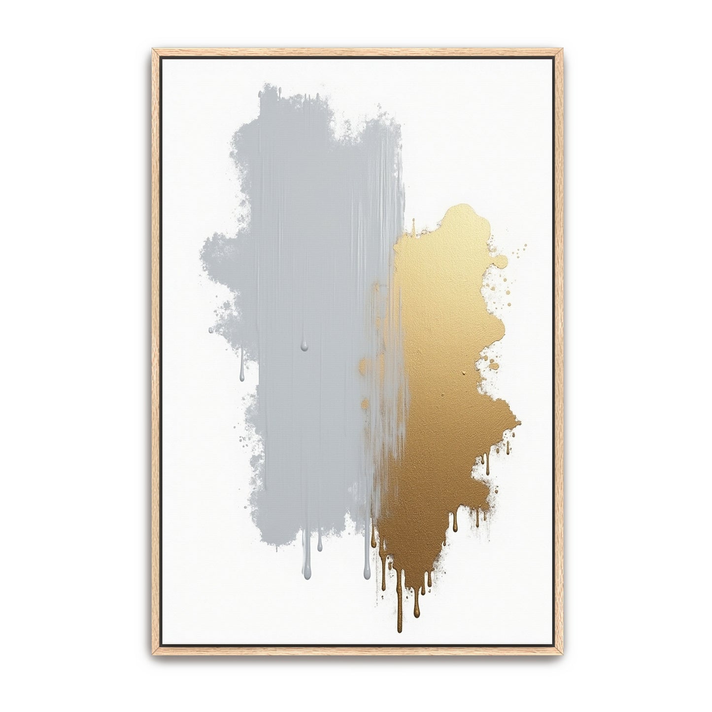 Abstract Gold And Silver Dripping Paint By Yara Rabibzad