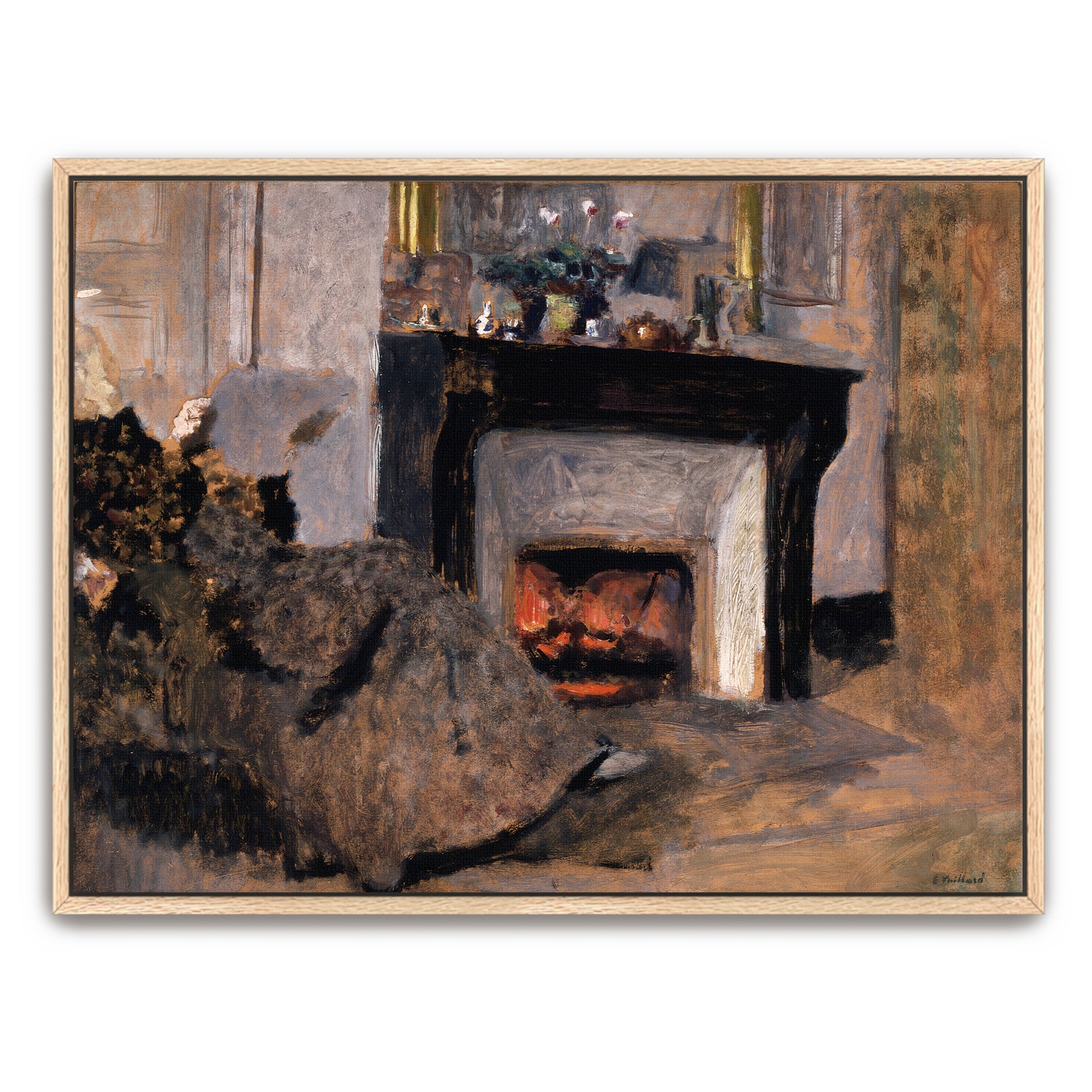 Woman In A Dark Dress By A Fireplace By Édouard Vuillard