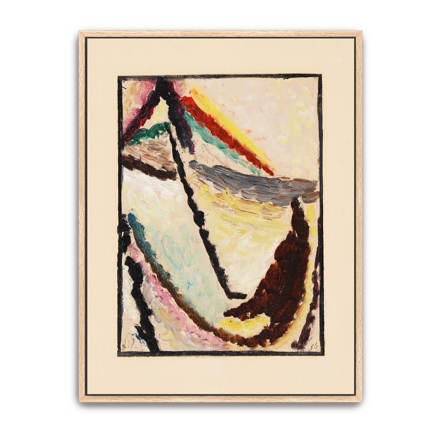 Abstract Expressionist Composition With Curved Lines And Vivid Colors By Alexej Von Jawlensky