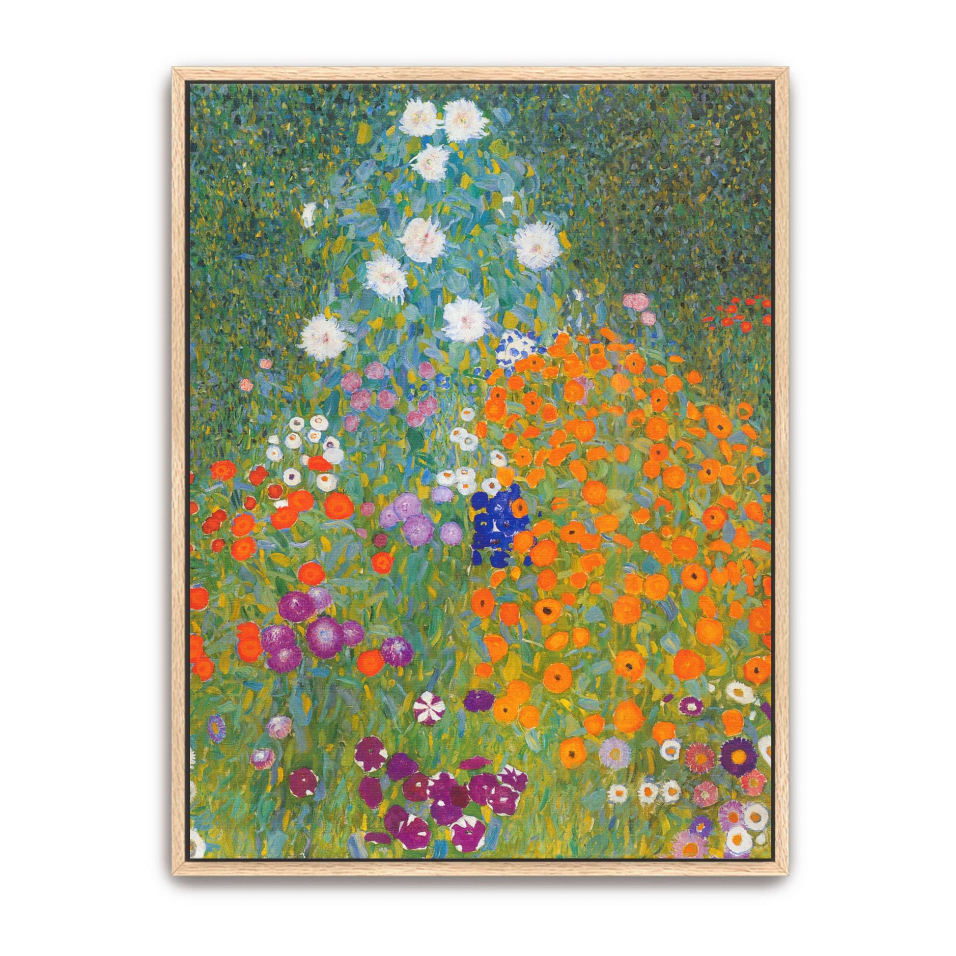 A vibrant garden with colorful flowers by Gustav Klimt