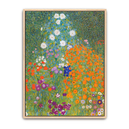 A vibrant garden with colorful flowers by Gustav Klimt