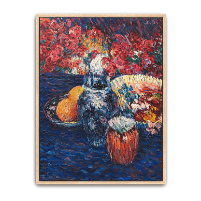 Flowers And Fruit Still Life, Vibrant Colors, Impressionistic Style By Alexej Von Jawlensky