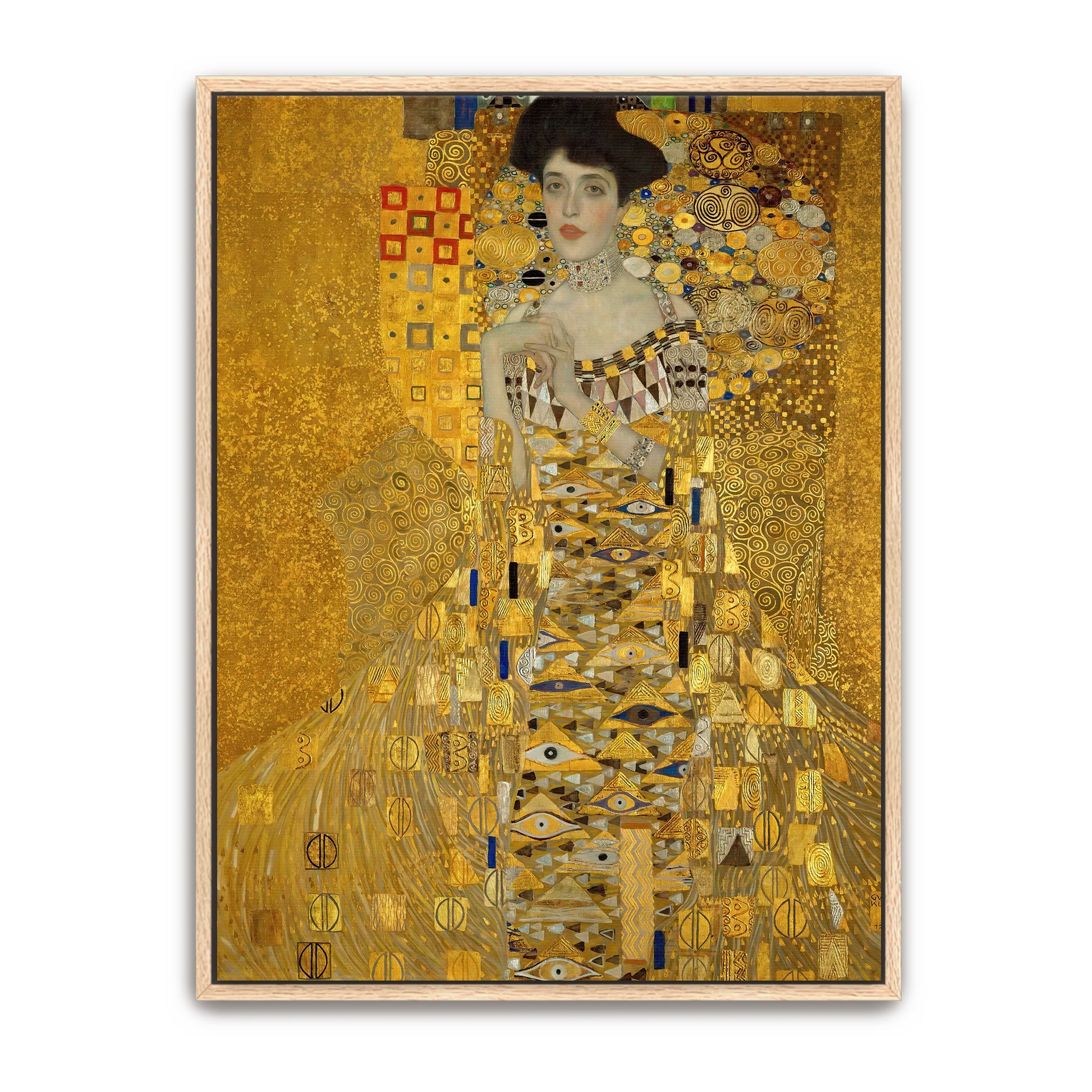 Golden Portrait Of A Woman In A Decorative Dress By Gustav Klimt