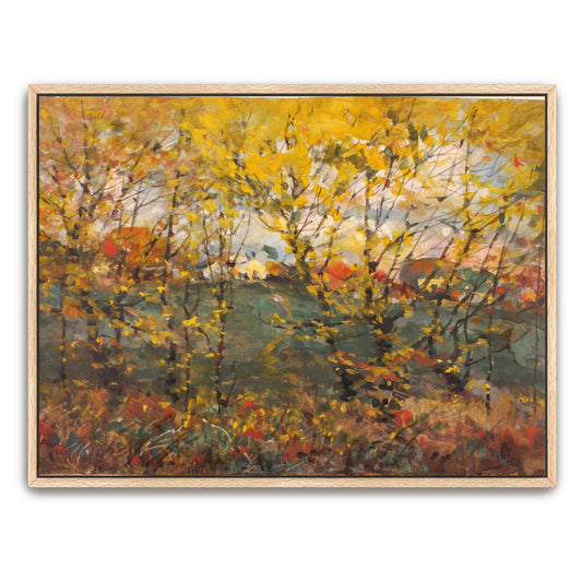 Autumn Trees Landscape (Royal Oak) by William Henry Holmes, natural oak framed canvas print
