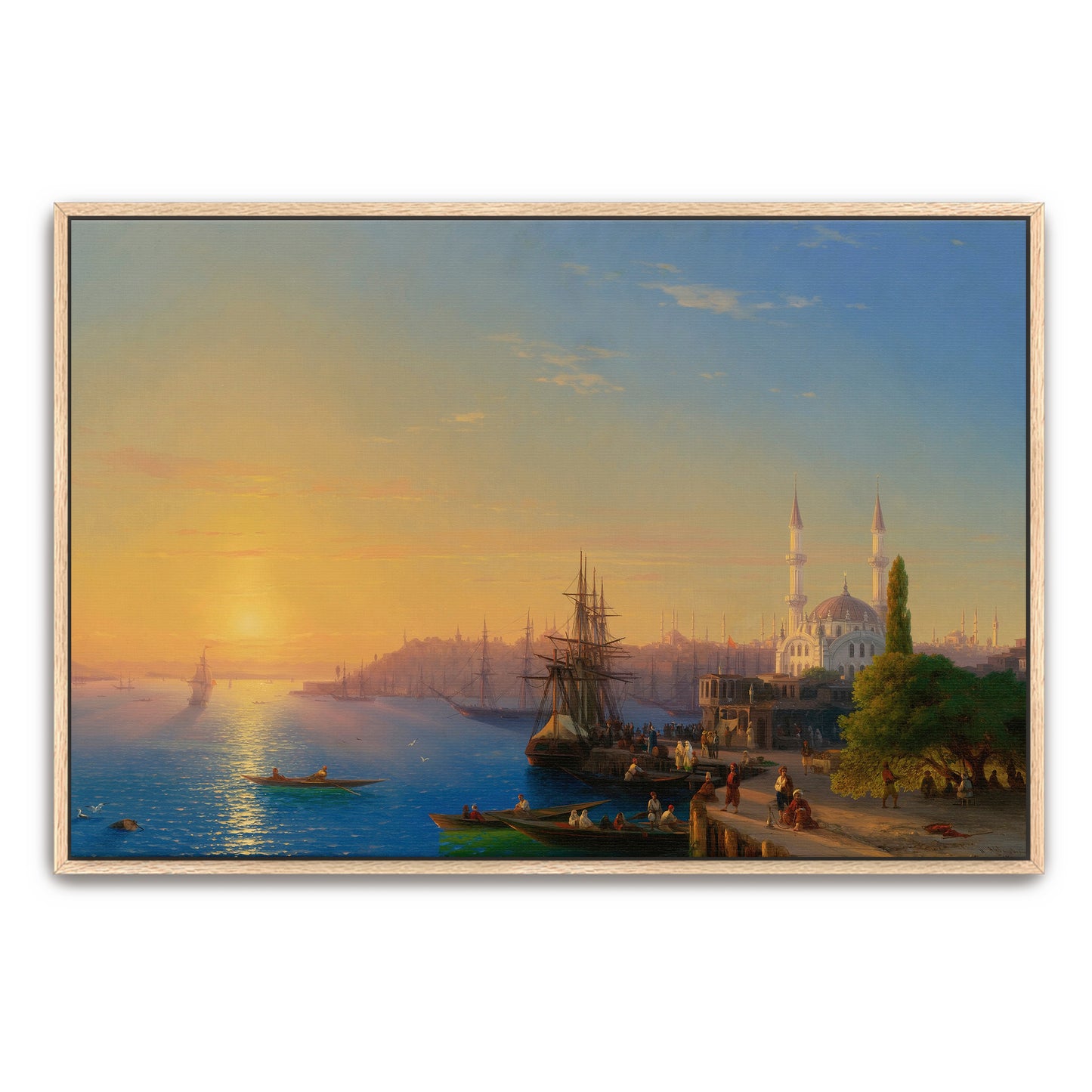 Golden Hour Over Constantinople Harbor By Ivan Konstantinovich Aivazovsky