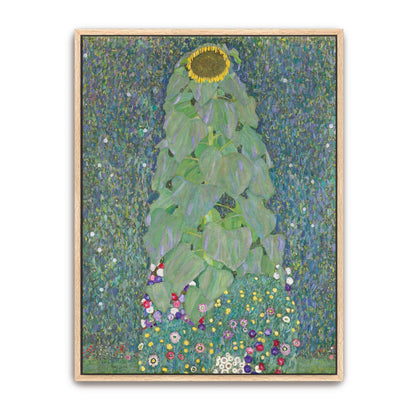 A single sunflower in a field of flowers by Gustav Klimt