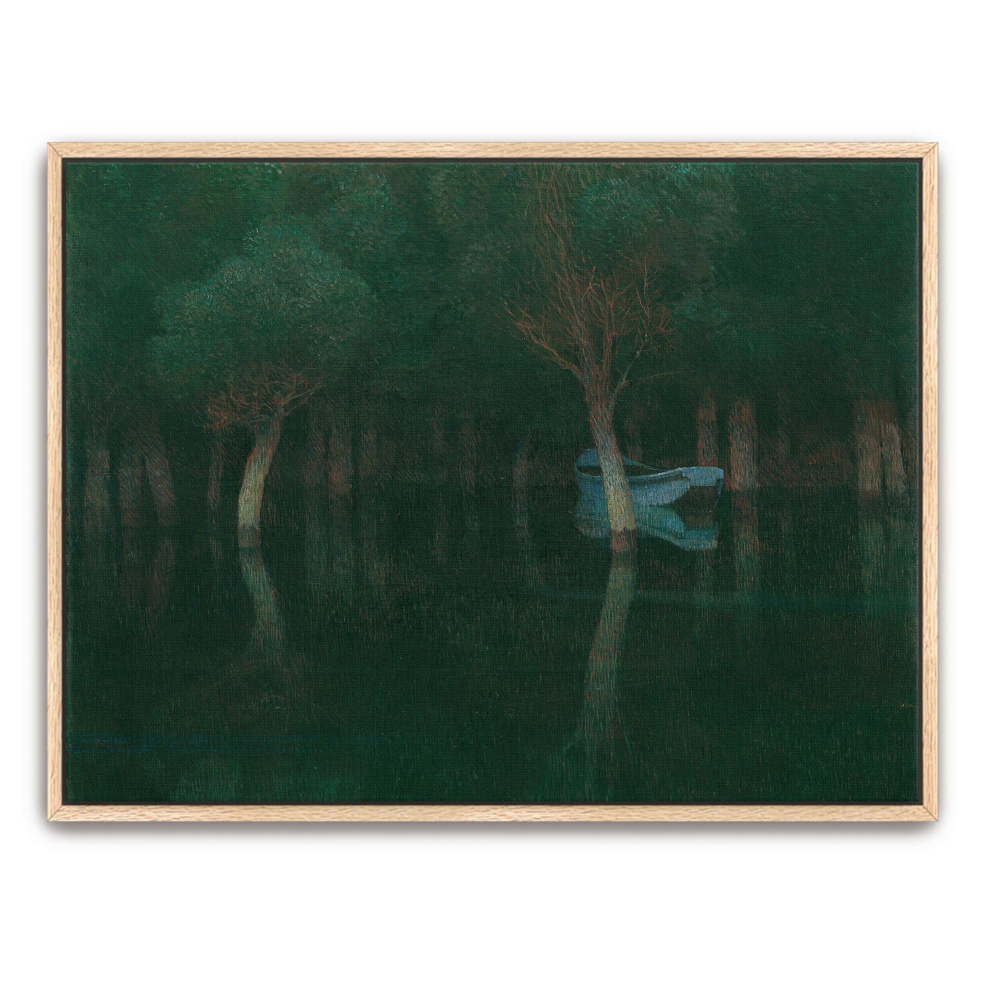 Boat in dark, still water by Carl Moll