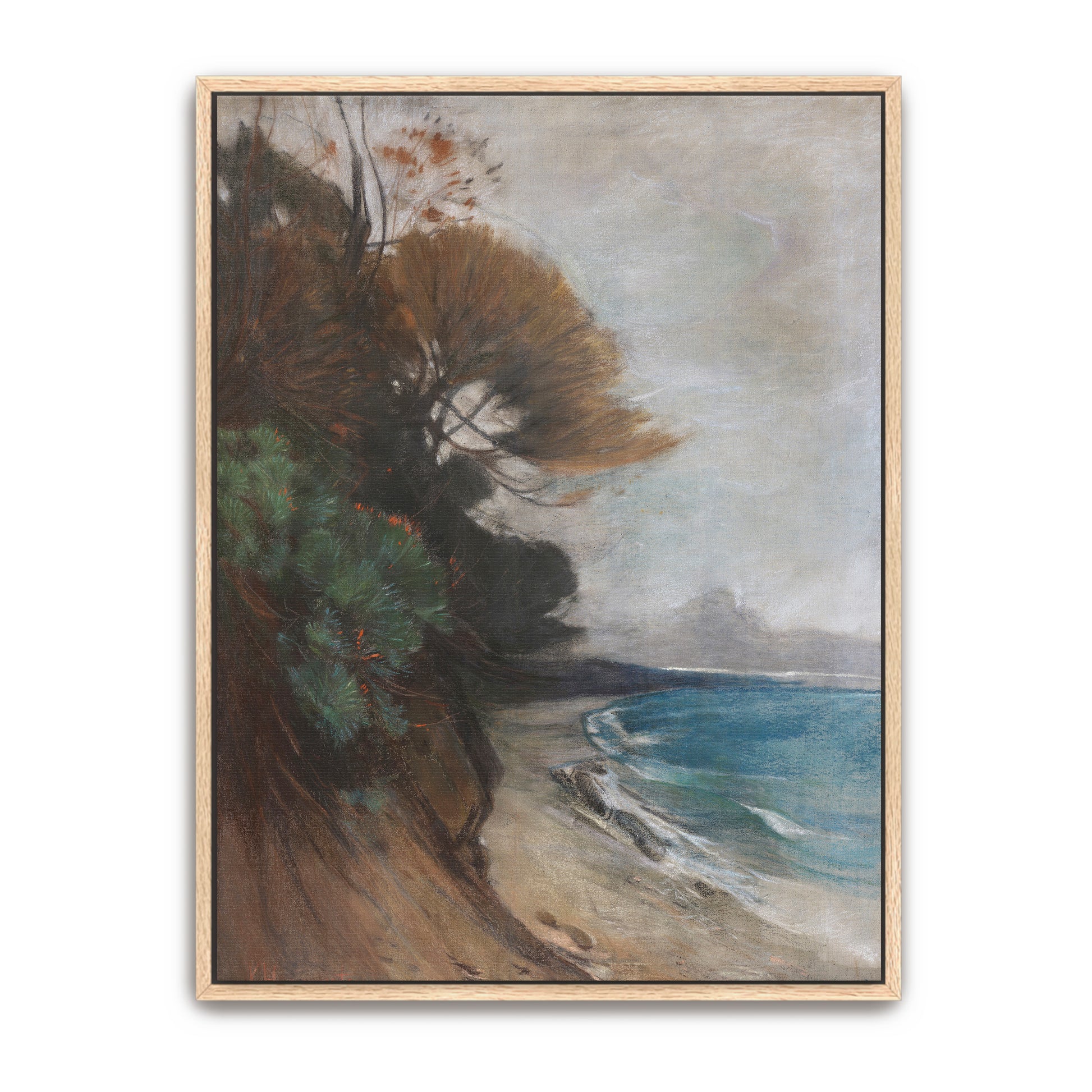 Coastal Landscape With Trees And Beach By Karl Hagemeister