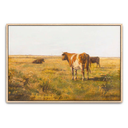 Cows Grazing In A Field By Eugen Jettel