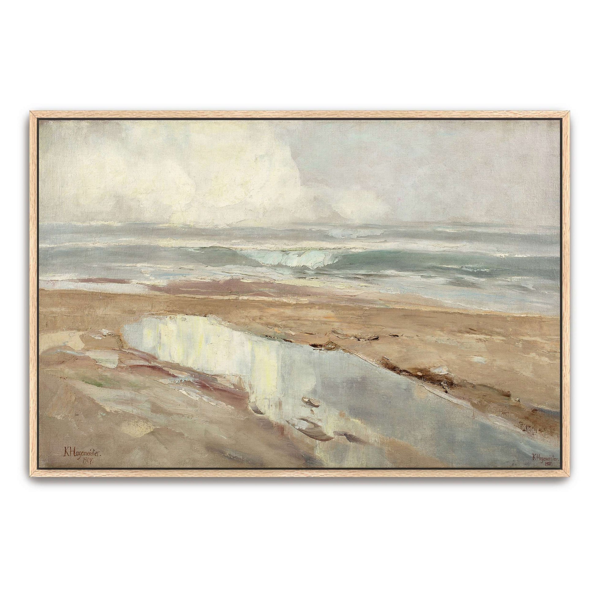Seascape with a sandy beach by Karl Hagemeister
