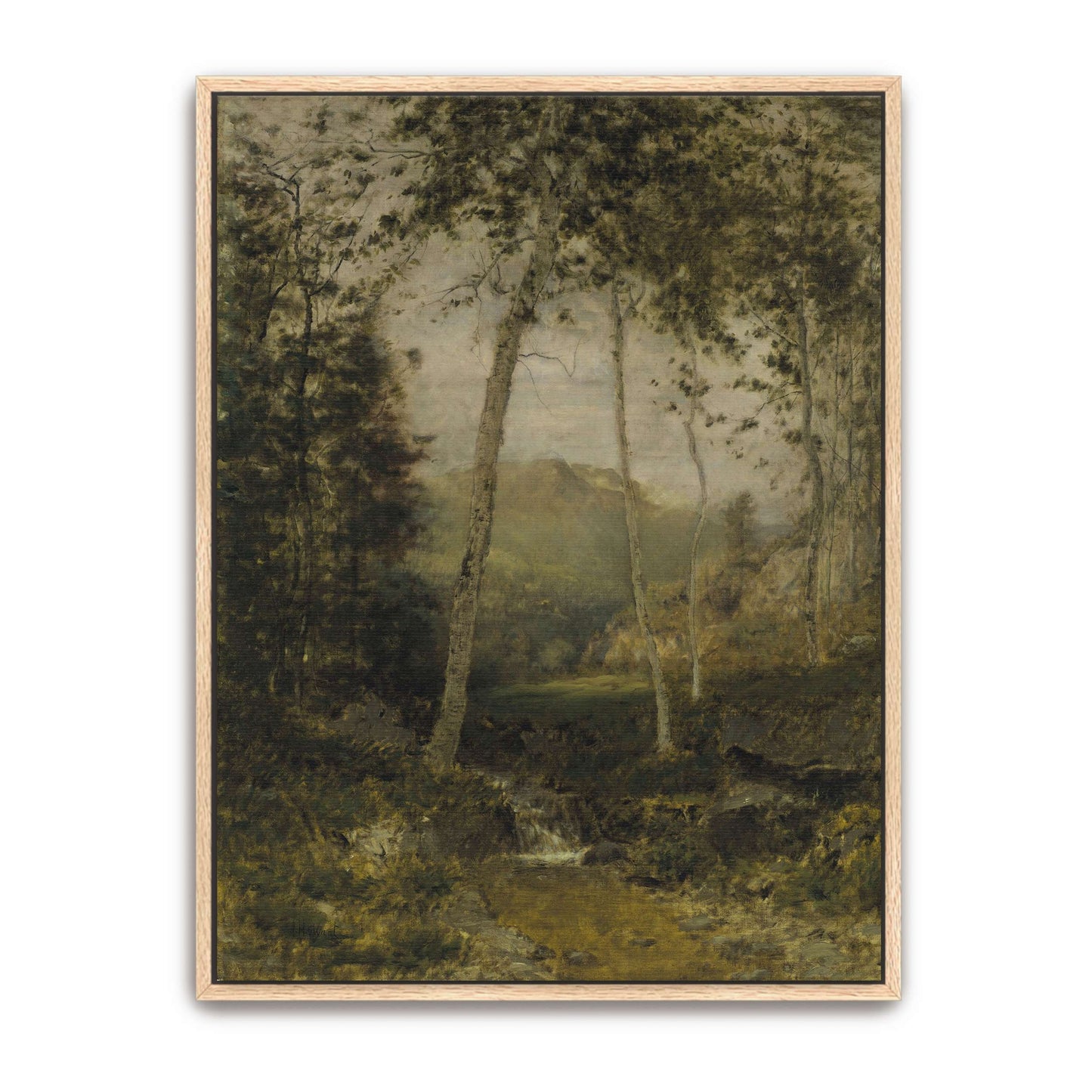 Forest scene with a stream by Alexander Helwig Wyant