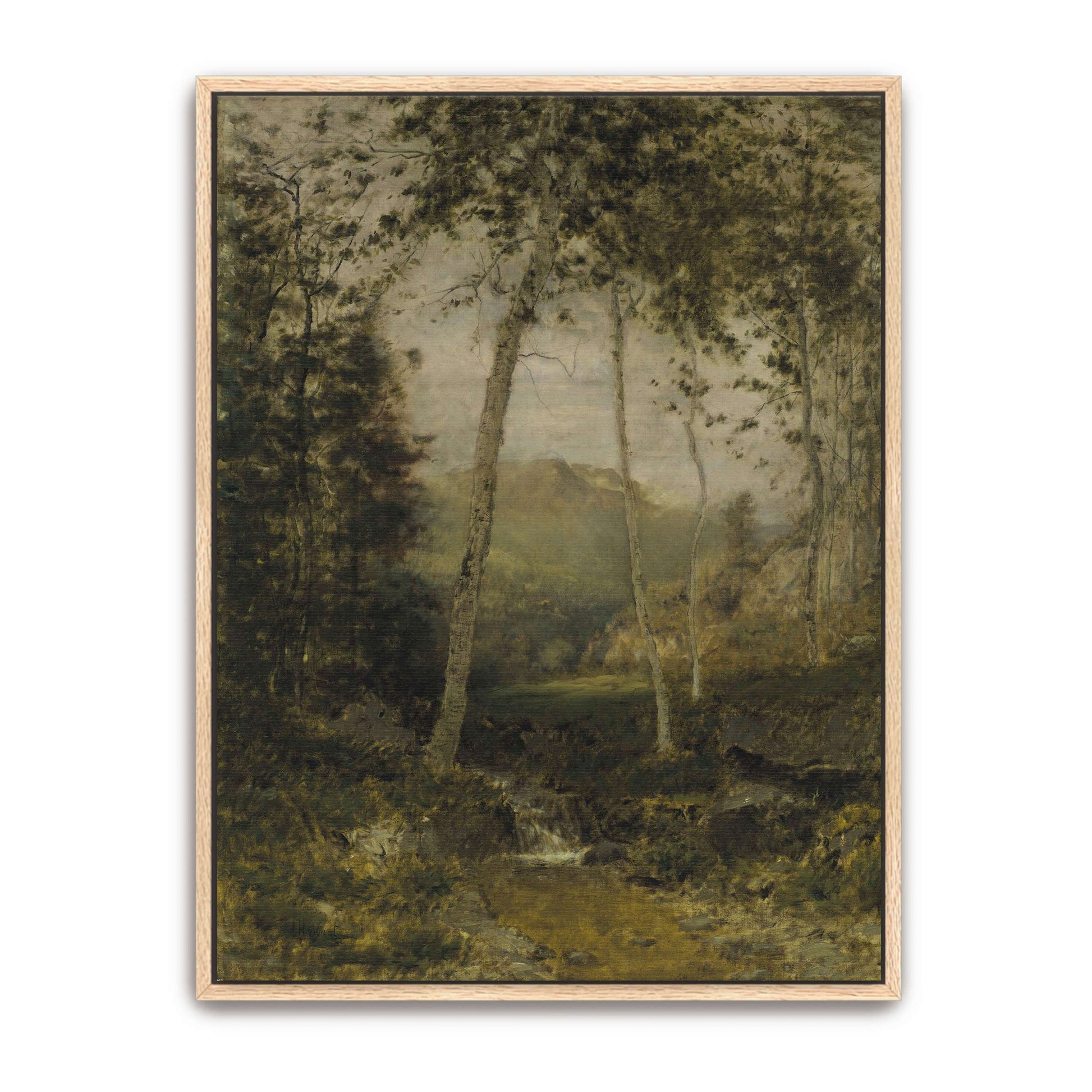 Forest scene with a stream by Alexander Helwig Wyant