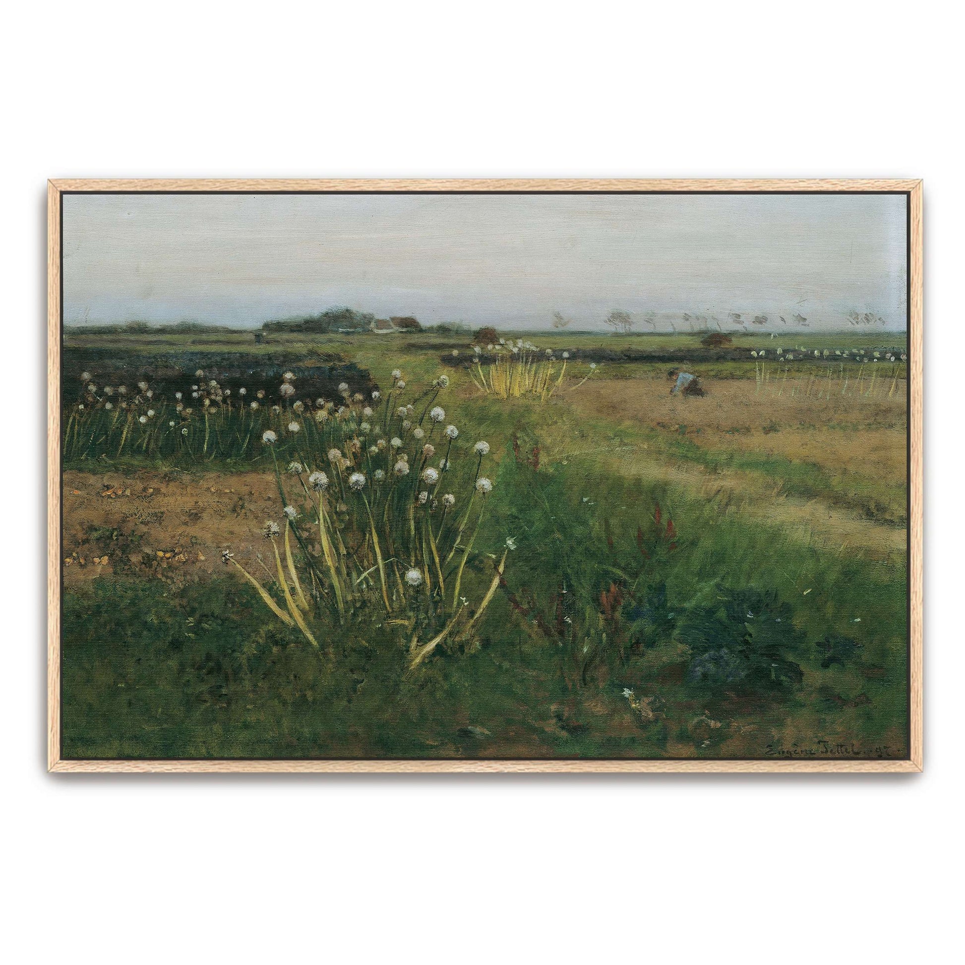 Field of white flowers with a lone figure by Eugen Jettel