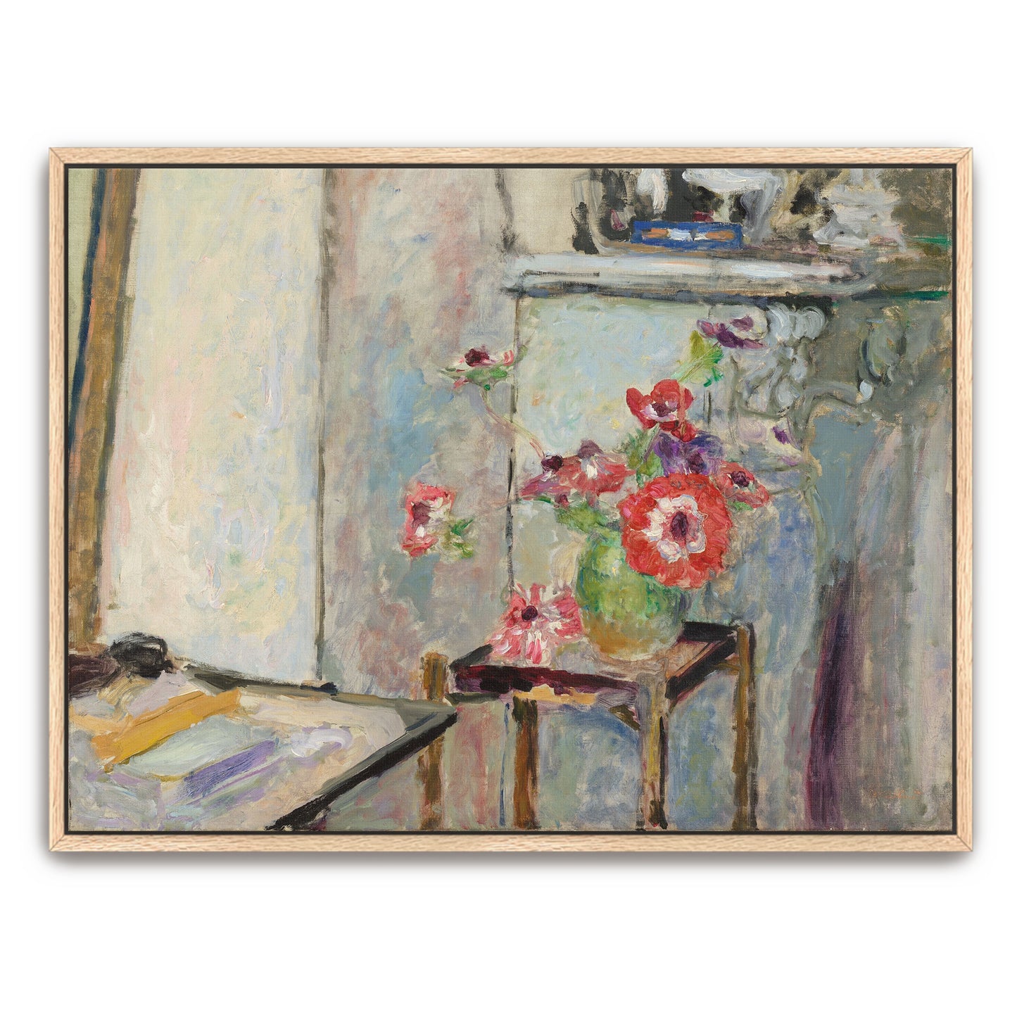 Vase Of Pink And Red Flowers On A Table By Édouard Vuillard