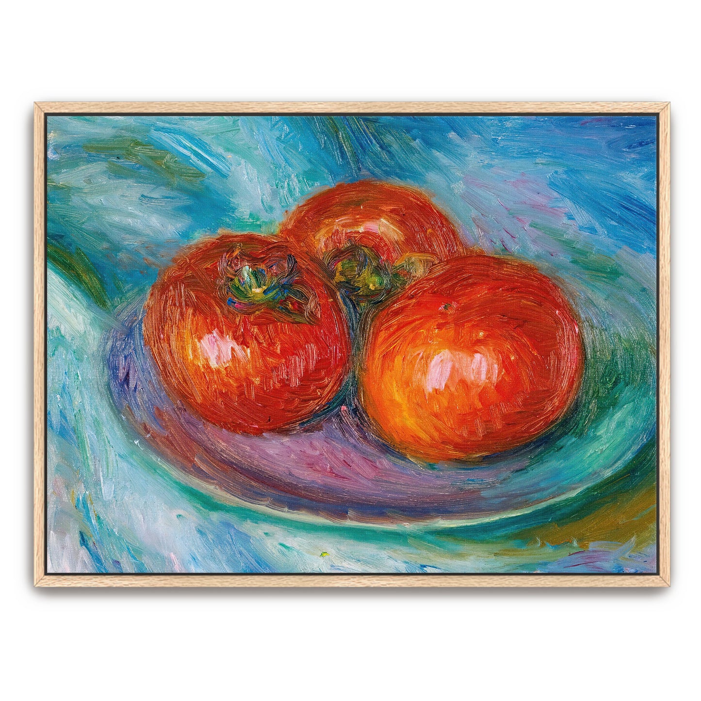 Three Tomatoes On A Plate, Impressionist Style By William James Glackens