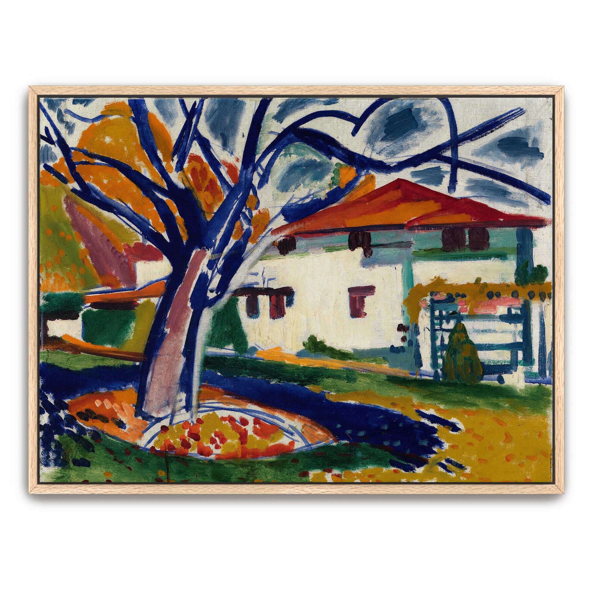 House With Tree And Blue Sky By Henry Lyman Saÿen