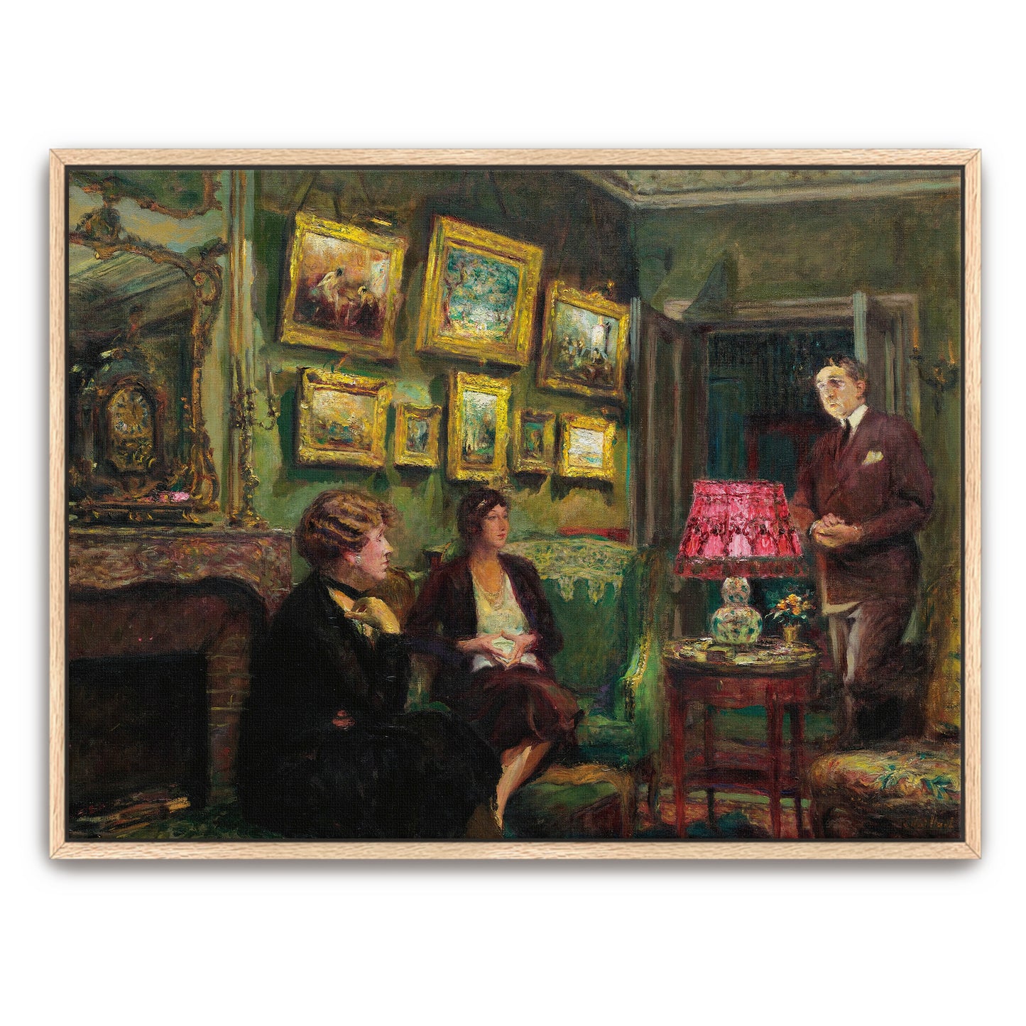 Interior Scene With Figures And Paintings By Édouard Vuillard