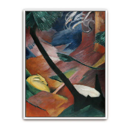 Abstract Forest Scene With Yellow Animal By Franz Marc