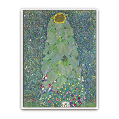 A single sunflower in a field of flowers by Gustav Klimt