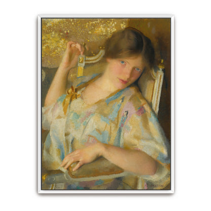 Woman In A Chair With A Tassel By William Mcgregor Paxton