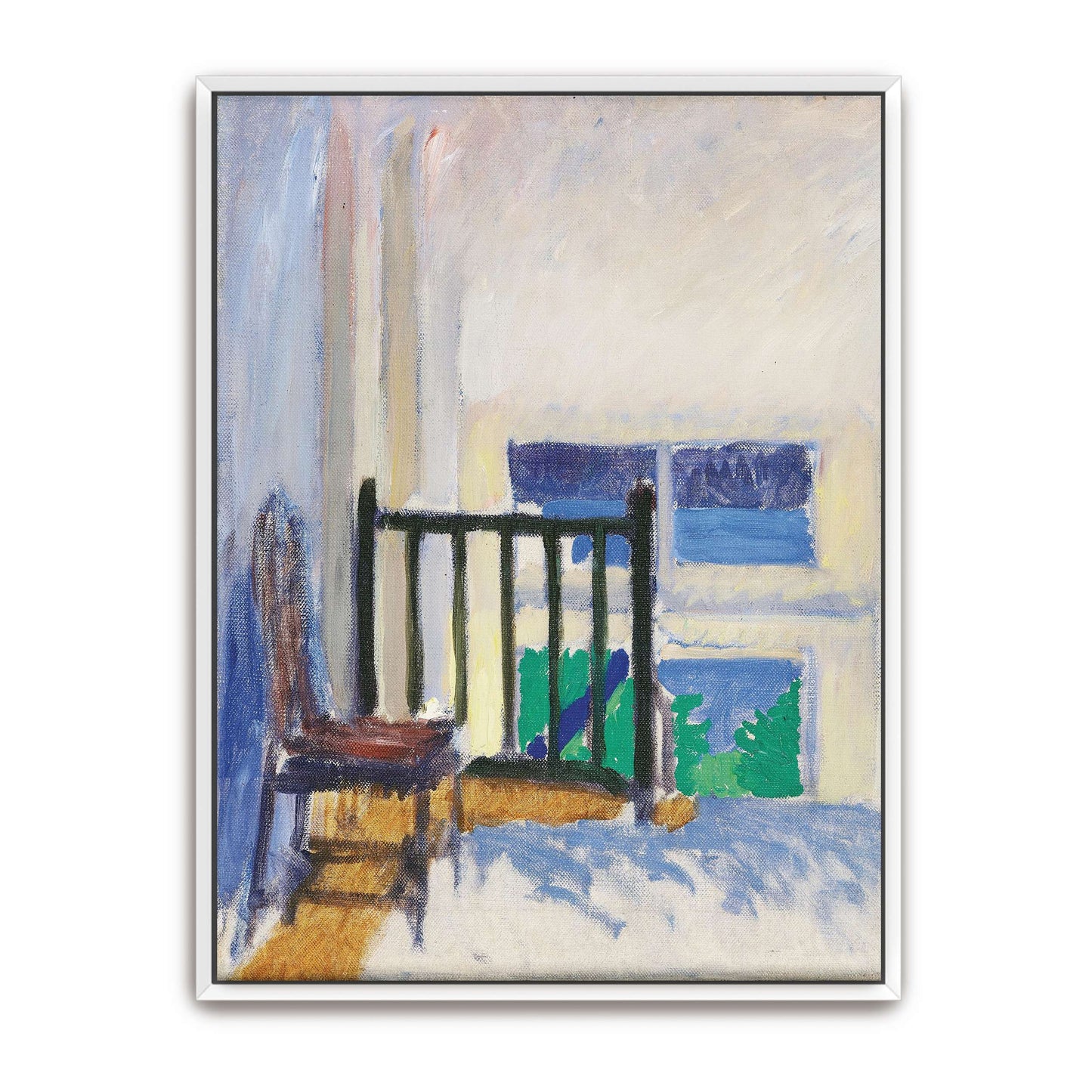 Interior scene with chair and stairs by Koloman Moser